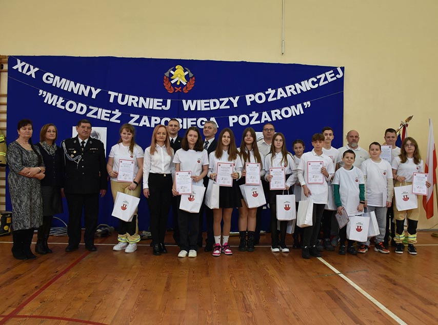 Eliminacje gminne Ogólnopolskiego Turnieju Wiedzy Pożarniczej Młodzież Zapobiega Pożarom 