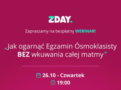 Bezpłatny webinar dla uczniów ósmych klas - Zaproszenie